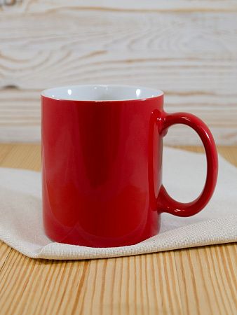 Кружка Promo, красная с белым