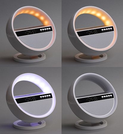Bluetooth колонка "Smart Orb" 5Вт с беспроводным (15W) ЗУ, лампой, часами, FM радио