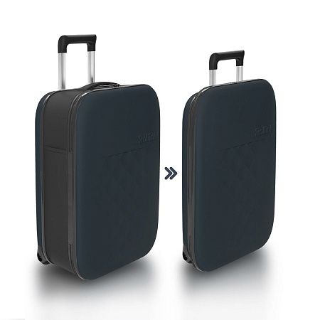 Чемодан складной Rollink Vega II 55x40x20 см, 2 колеса, серо-синий