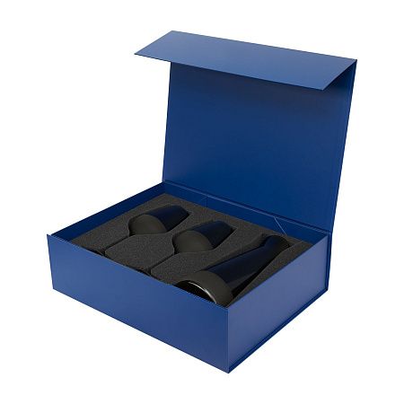 Подарочный набор декантер + 2 бокала для вина Блэк Эдишн (Black Edition) в синей коробке