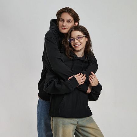 Худи релакс унисекс Адвенче (Adventure), черный, размер XL/2XL