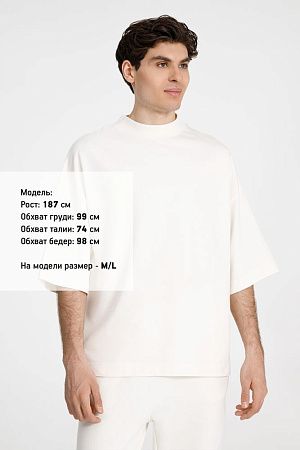 Футболка оверсайз унисекс T9, молочно-белая, размер XL/2XL