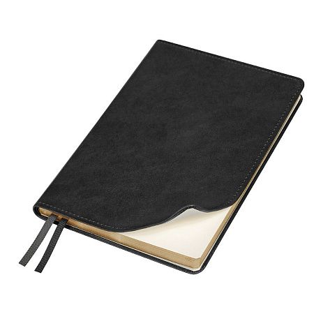 Ежедневник Urban Elegiya Ausone A5, черный с золотистым, недатированный, в полугибкой обложке