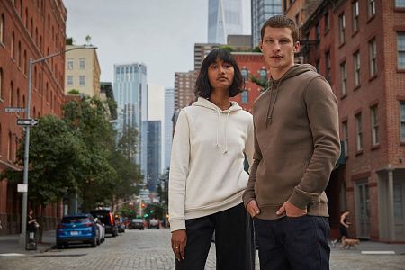 Толстовка с капюшоном женская BNC Inspire (Organic), молочно-белая, размер XS