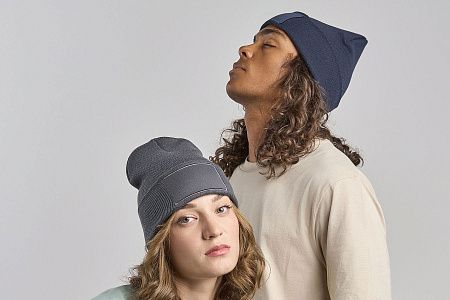 Шапка вязаная  двойная Wind-S с патчем