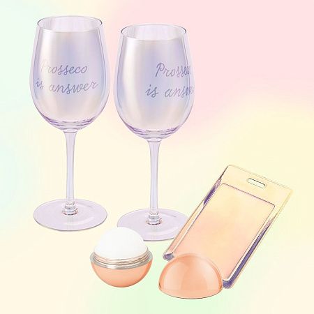 Подарочный набор "Поцелуй Авроры": набор бокалов, чехол для пропуска, бальзам