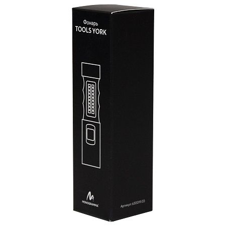 Фонарь Tools York, алюминиевый, аккумуляторный, с зарядкой type-c, черный