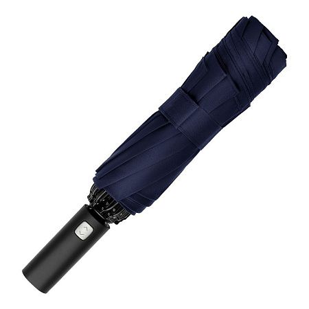 Зонт складной автоматический с плавным закрытием Forest Sunderland Reverse, диаметр 103 см, радиус 23 дюйма, 10 панелей, без подарочной коробки, темно-синий