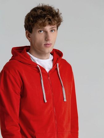 Толстовка на молнии с капюшоном Unit Siverga, красная, размер 3XL v2