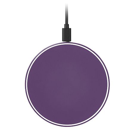 Беспроводное зарядное устройство с подсветкой 15W Аурис (Auris), фиолетовое