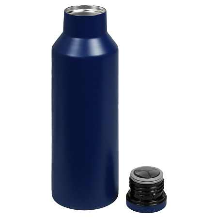 Вакуумная термобутылка  LARVIK, металлическая, двухстеночная, обьем 500 мл, темно-синяя