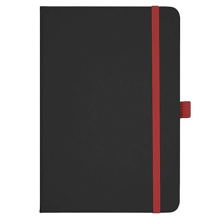 Блокнот Forest  Alfa Polo  Soft А5, недатированный, в твердой обложке, с красной резинкой и петлей для ручки, черный