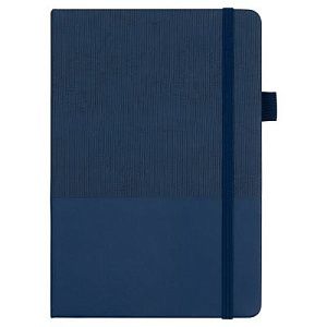 Блокнот А5 Burnie, в твердой обложке c резинкой и петлей для ручки в линейку, синий