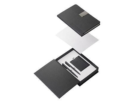 Подарочный набор «Goethe» с блокнотом А5, 2-мя ручками и картхолдером