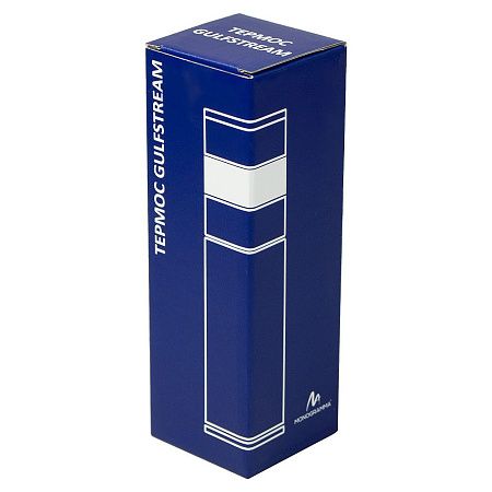 Термос стальной Gulfstream двухстеночный с вакуумной изоляцией 450 мл, крышка с дисплеем, темно-синий, матовый