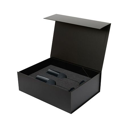 Подарочный набор 2 бокала для шампанского Сапфир (Sapphire) в черной коробке