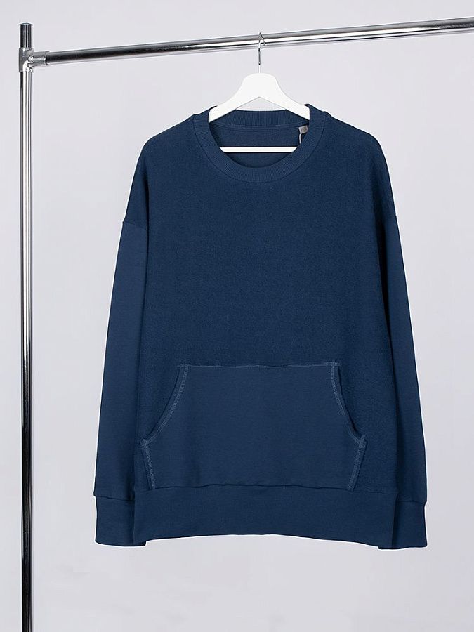 Свитшот оверсайз унисекс Vozduh, темно-синий, размер XL/2XL