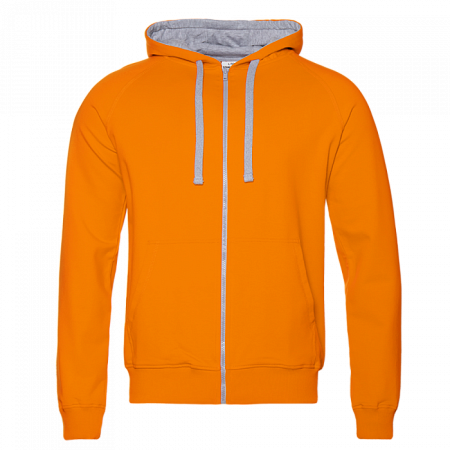 Толстовка мужская STAN с капюшоном на молнии футер без начёса 260, 61, Оранжевый,  (28/1)  (46/S)
