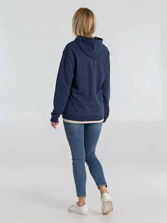 Толстовка с капюшоном унисекс Hoodie, синий меланж, размер 3XL