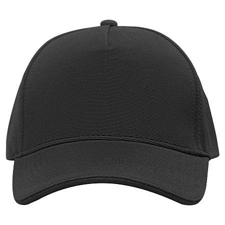 Кепка 5-панельная Ottoman 300, полиэстр, c черным сендвичем, черная