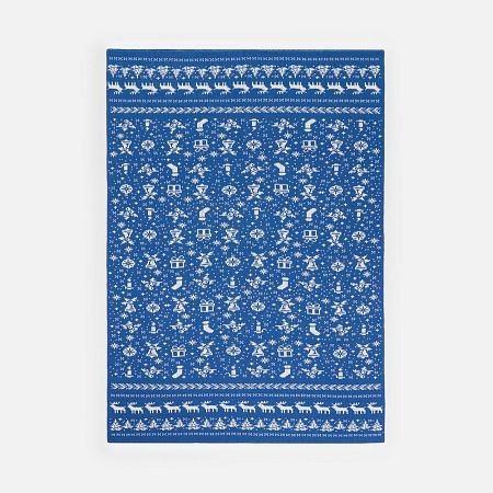 Плед Holidale, синий с молочным