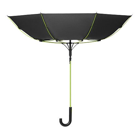 Зонт-трость Квантум (Quantum), черный/салатовый