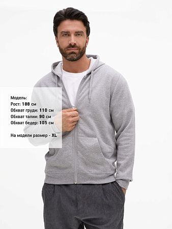 Толстовка унисекс Stone, серый меланж, размер S