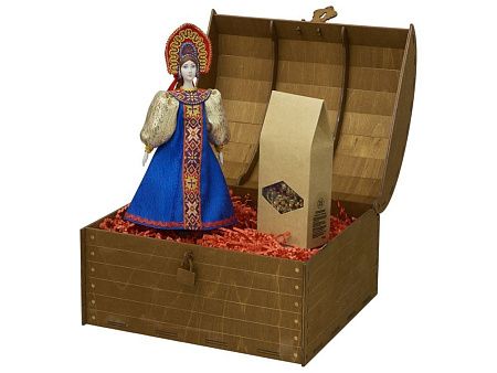 Подарочный набор: кукла фарфоровая, чай "Малина с мятой"