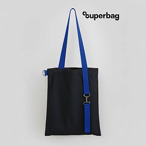Шоппер Superbag black с ремувкой 4sb (чёрный с синим)