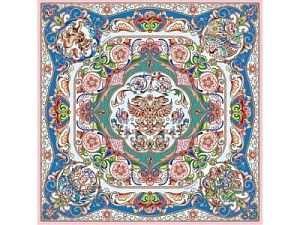 Платок «Шедевры русских эмальеров», цвет: синий, зеленый, красный, многоцветный