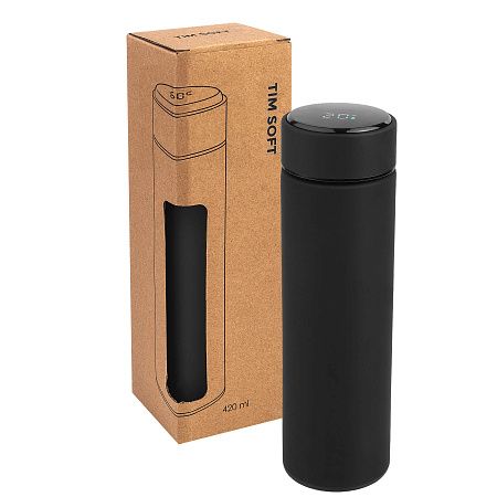 Термос TIM SOFT с индикатором температуры 420мл. Черный 6400.08