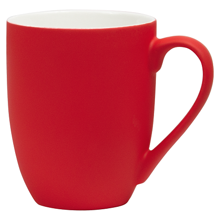 Кружка фарфоровая Cassa Grande Сlassic Soft софт тач с дефектами, красная, 350 мл