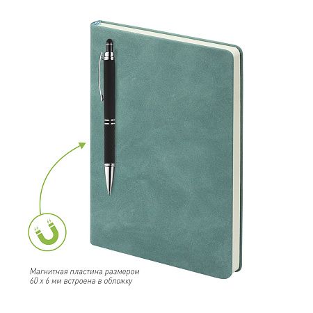 Ежедневник Стелла (Stella) недатированный с магнитом на обложке, бирюзовый