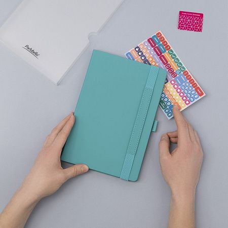 Ежедневник Альфа (Alpha) недатированный, серый/бирюзовый