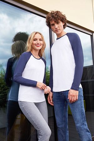 Футболка мужская с длинным рукавом Funky Lsl, белая с ярко-синим, размер XXL