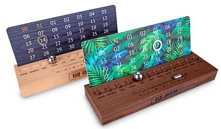 Настольный вечный календарь с магнитным блоком, дерево