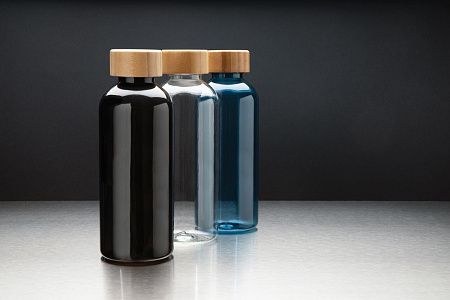 Бутылка для воды из rPET (стандарт GRS) с крышкой из бамбука FSC®