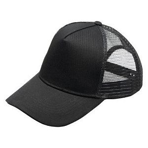 Кепка 5-панельная  Shefild  250 с сеткой, c черным сендвичем, черная
