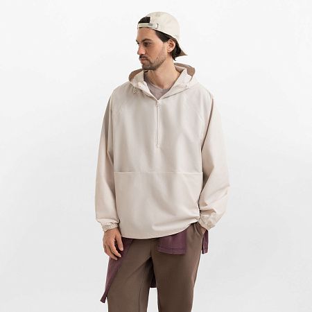 Ветровка (анорак) оверсайз унисекс Риссман (Rissman), бежевая