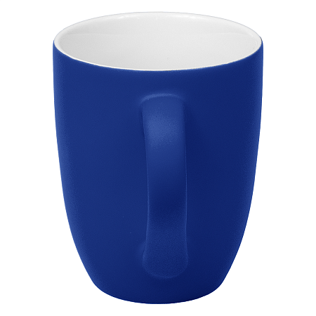 Кружка фарфоровая Casa Grande Tulip Soft софт тач, синяя/белая, 350 мл