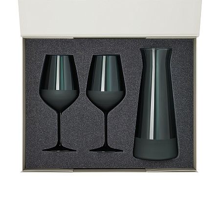 Подарочный набор декантер + 2 бокала для вина Эмеральд (Emerald) в серой коробке