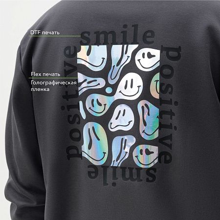 Толстовка на молнии Астин (Astin) антрацит, размер XXL