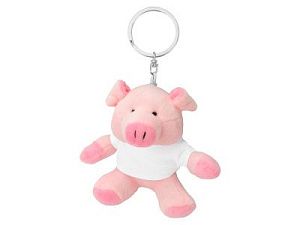 Брелок «Свинка Одри», цвет: розовый, белый