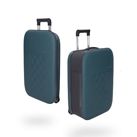 Чемодан складной Rollink Vega II 55x40x20 см, 2 колеса, бирюзовый