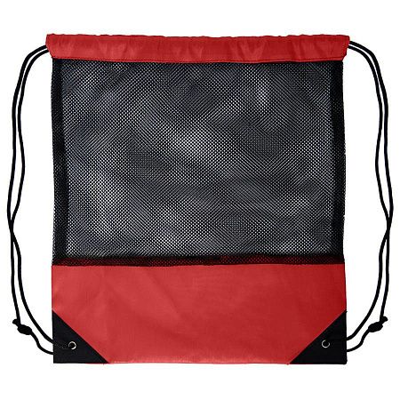 Рюкзак мешок с укреплёнными уголками Mesh, красный, 35*41 см, полиэстер 210D