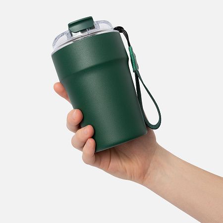 Термокружка вакуумная Монако (Monaco), темно-зеленая