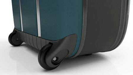 Чемодан складной Rollink Vega II 55x40x20 см, 2 колеса, сине-зеленый