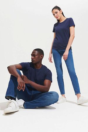 Футболка унисекс Regent 150, синяя (джинс), размер 3XL