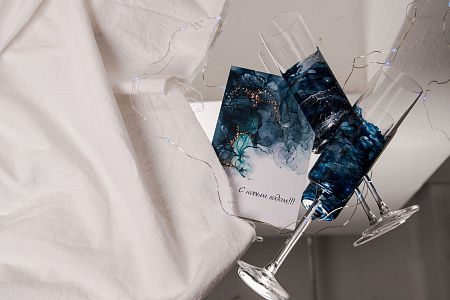 Подарочный набор «Акварель»: бокалы ручной работы 2 шт., открытка