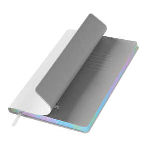 Ежедневник Гэлакси (Galaxy) недатированный, гибкая обложка, срез голограф. фольга, белый